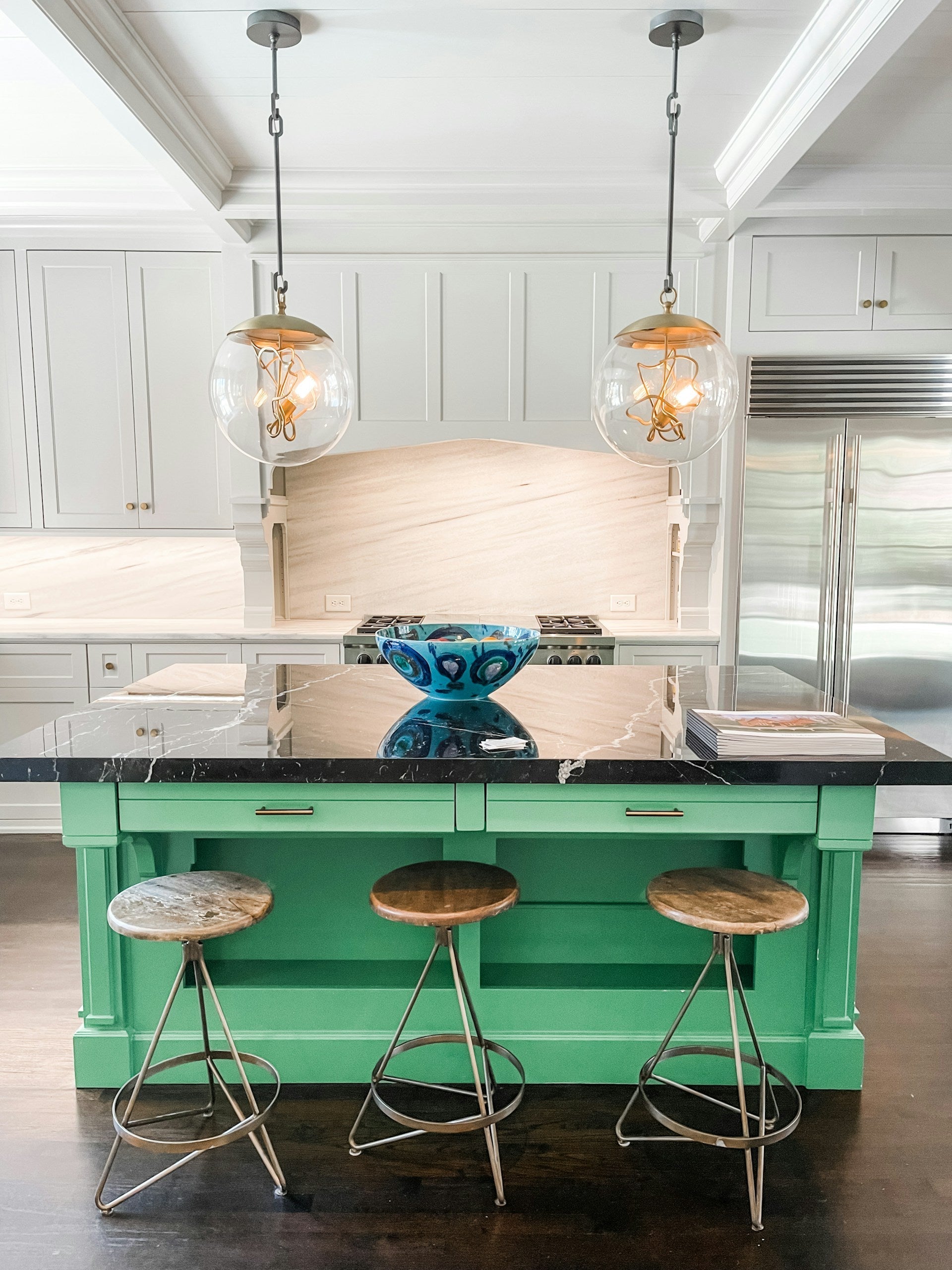 Modern kitchen with marble benchtop